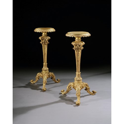 A PAIR OF GEORGE II GILTWOOD TORCHÈRES

